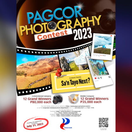 The deadline for PAGCor 2023’s Photography Contest is approaching